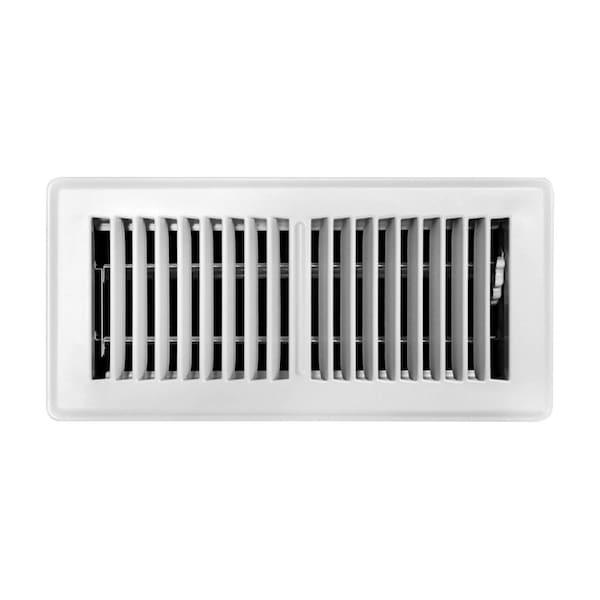 True Aire Tru Aire 4 in. H X 10 in. W 2-Way Powder Coat White Steel Floor Register C150MWT 04X10 - main